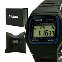 Relógio Unissex Casio Preto Resina Digital Original Resistente à Água F91WG9QDFSC Relógio Unissex Casio Preto Resina Digital Original Resistente à Água F91WG9QDFSC