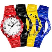 Relógio Unissex Champion Original Troca Pulseira CP31001B Pulseira Vermelha Fundo Branco