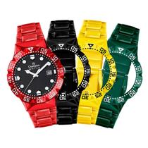 Relógio Unissex Champion Original Troca Pulseira CP31001C Pulseira Vermelha Fundo Preto Relógio Unissex Champion Original Troca Pulseira CP31001C Pulseira Vermelha Fundo Preto