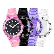 Relógio Unissex Champion Original Troca Pulseira CP31001I Pulseira Rosa Fundo Preto Relógio Unissex Champion Original Troca Pulseira CP31001I Pulseira Rosa Fundo Preto