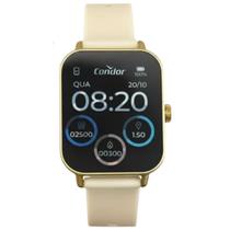 Relógio Unissex Condor Smartwatch Original Dourado COSMART1AE/8X Pulseira Silicone Nude