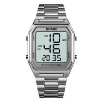 Relógio Unissex Digital Skmei 1735 Resistente à água 5 ATM Caixa em Metal Prata Pulseira de Aço Visor Acrílico Quadrado Gancho Bateria Esportivo Relógio Unissex Digital Skmei 1735 Resistente à água 5 ATM Caixa em Metal Prata Pulseira de Aço Visor Acrílico Quadrado Gancho Bateria Esportivo