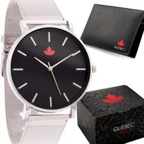 Relógio Unissex Quebec Prata Original Lançamento