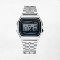 Relógio Unissex Vintage Prata Quadrado Retro Pulso Digital P