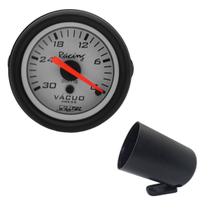 Relógio vacuômetro pressão vácuo 0-30 pol/hg branco willtec - w06.026p + copo