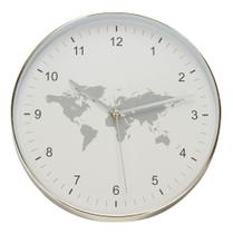 Relógio Vintage Parede Mapa Mundial Decoração Casa 30x30cm