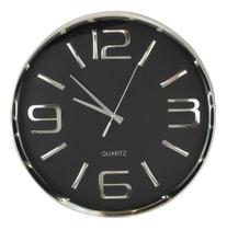 Relógio Vintage Parede Prateado Decoração Luxuosa 30x30cm