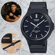 Relógio Vintage Unissex Masculino Feminino Casio Classico Analógico Preto Prova Dágua Redondo Casual Preto MW-240-1EVDF