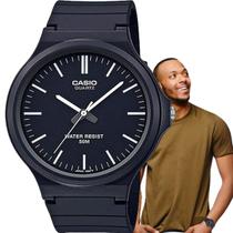 Relógio Vintage Unissex Masculino Feminino Casio Classico Analógico Preto Prova Dágua Redondo Casual Preto MW-240-1EVDF