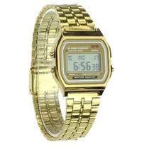 Relógio Wr Digital Aço Vintage Unisex - Dourado