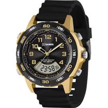 Relógio X-Games Preto/Dourado Anadigi XMPPA308 P2PX - Big Case