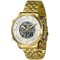 Relógio X-Watch Masculino Ref: Xmgsa010 B1Kx Dourado Anadigi