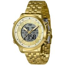 Relógio X-Watch Masculino Ref: Xmgsa010 Cbkx Dourado Anadigi