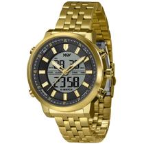 Relógio X-Watch Masculino Ref: Xmgsa010 Pbkx Dourado Anadigi