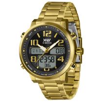 Relógio X-Watch Masculino Ref: Xmgsa011 P2kx Dourado Anadigi Relógio X-Watch Masculino Ref: Xmgsa011 P2kx Dourado Anadigi