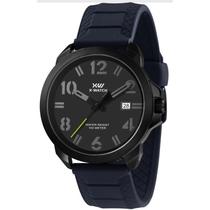 Relógio x-watch silicone cx metal preto analógico