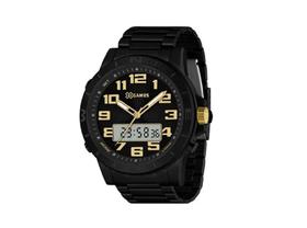 Relogio XGames masculino digital analogico preto dourado aço inox a prova da XMNSA003 P2PX - X-Games