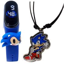 RelógioDigital Infantil Sonic Led + Colar Sonic Ajustável RelógioDigital Infantil Sonic Led + Colar Sonic Ajustável