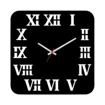 relógios de paredes algarismo romano 40x40 quadrado