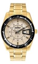 Relogios Dourado Masculino Grande Condor Calendario