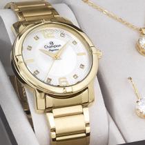 Relogios femininos baratos Champion dourado com kit Relogios femininos baratos Champion dourado com kit