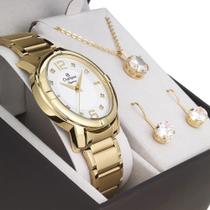 Relogios femininos baratos Champion dourado com kit