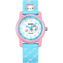 Relógios Infantil Skmei 2157Ct Gatinha Rosa E Azul