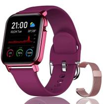 Relógios inteligentes para mulheres, relógio inteligente para iPhones compatíveis, Android Smart Watches Femininos, Tela de toque completo de 1,4 polegadas com Rastreador de Fitness Ip68 impermeável com frequência cardíaca, monitor de sono, roxo