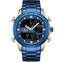 Relógios Masculino de Quartzo Dual Display Design Luxuoso A Prova Dágua