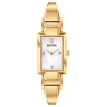 Reloj Bulova Clásico para Dama con Esfera Rectangular y Diamantes