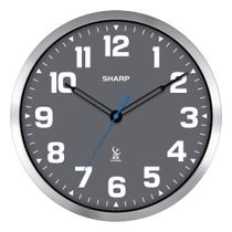 Reloj de Pared Atómico Sharp 12" Cara Gris Acabado Plateado Reloj de Pared Atómico Sharp 12" Cara Gris Acabado Plateado