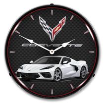 Reloj de Pared Coleccionable con Cartel y Reloj C8 Corvette con LED