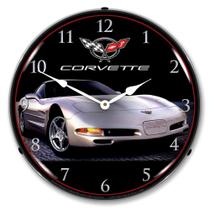 Reloj de Pared Coleccionable con Letrero y Reloj LED C5 Corvette