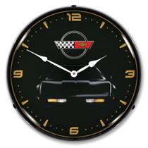 Reloj de Pared Coleccionable con Letrero y Reloj LED Iluminado C4 Corvette