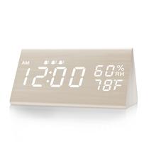 Reloj Despertador Digital JALL de Madera con Pantalla Electrónica LED
