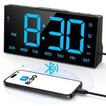 Reloj Despertador GOLOZA Sincronización Inalámbrica con Doble Alarma y Puerto USB