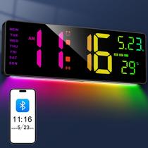 Reloj Digital de Pared XREXS 16.3" con Bluetooth y Control Remoto