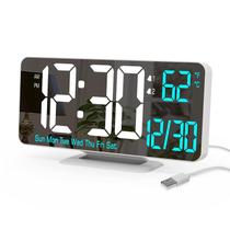 Reloj Digital LED KOSUMOSU con Pantalla de 17 cm, Atenuación y Alarma Reloj Digital LED KOSUMOSU con Pantalla de 17 cm, Atenuación y Alarma