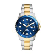 Reloj Fossil FS6034 para Hombre, 42 mm, Cuarzo Azul, Acero, Resistente al Agua 100 m