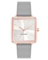 Reloj Nine West para Mujer con Correa y Cristal Mineral Gris Claro