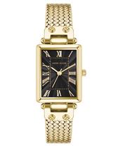 Reloj para Mujer Anne Klein con Brazalete de Malla en Tono Dorado y Esfera Negra