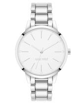 Reloj para Mujer Nine West con Cristales y Pulsera Plateada
