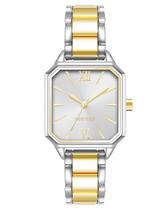 Reloj Pulsera para Mujer Nine West con Cristal Mineral Plata y Oro Reloj Pulsera para Mujer Nine West con Cristal Mineral Plata y Oro