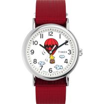 Reloj Unisex Timex Weekender 38mm Correa Roja Esfera Blanca