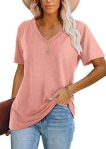 Remera Lunivop para Mujer con Cuello en V y Manga Corta Casual