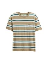 Remera para niño GAP con bolsillo a rayas caqui cuello redondo XL