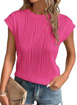 Remera PRETTYGARDEN Primavera Verano 2025 Manga Corta Rosa Rojo XXL Remera PRETTYGARDEN Primavera Verano 2025 Manga Corta Rosa Rojo XXL