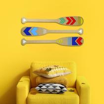 Remo decorativo Kit com 3 remos de praia coloridos de MDF