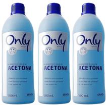 Removedor a Base de Acetona Only 500ml 3 unidades Removedor a Base de Acetona Only 500ml 3 unidades