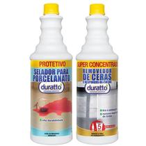Removedor de cera de proteção de fábrica duratto 1l + selador de piso de porcelanato 1l Removedor de cera de proteção de fábrica duratto 1l + selador de piso de porcelanato 1l